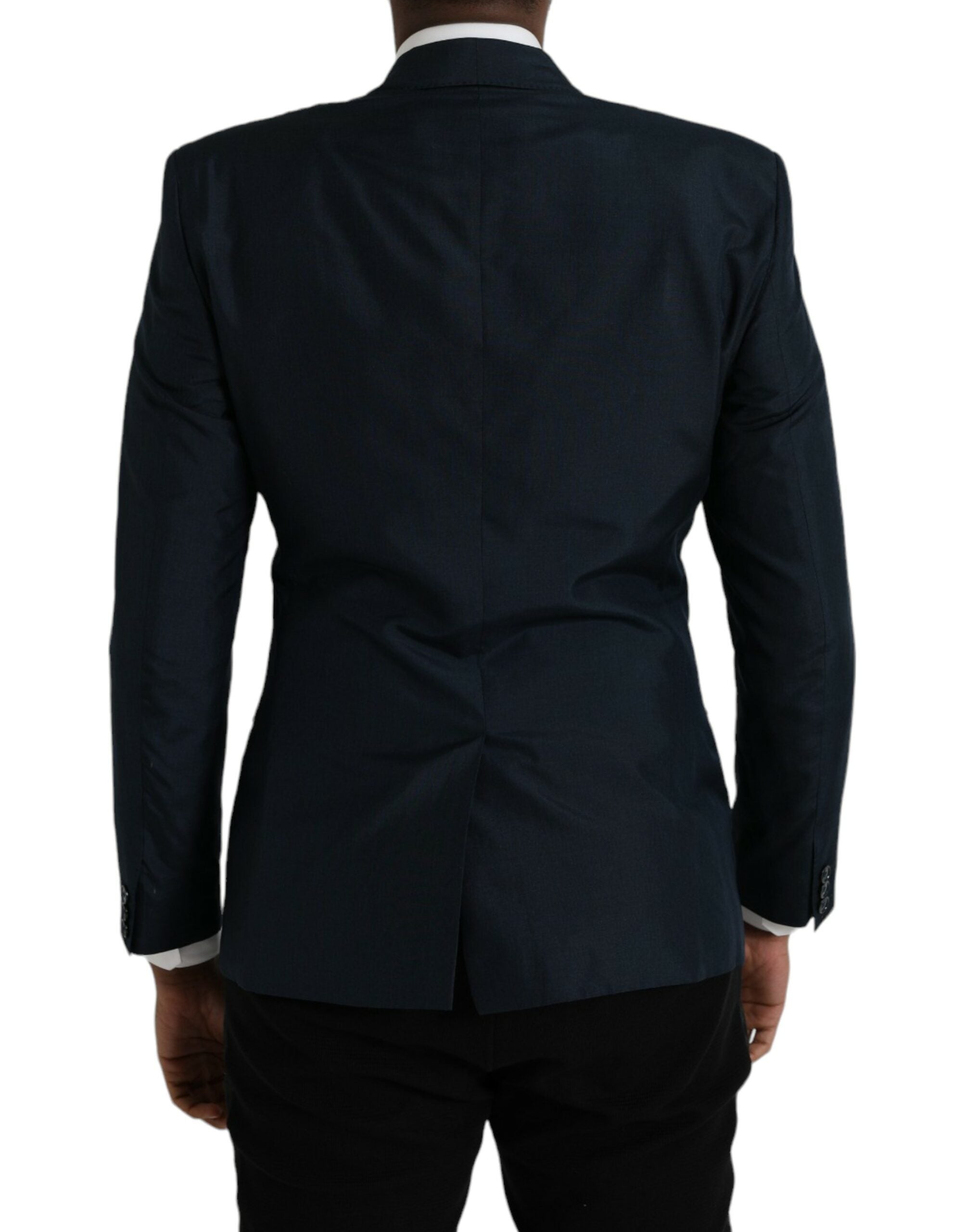 Dolce &amp; Gabbana Blue GOLD Notch Single Breasted Coat Blazer