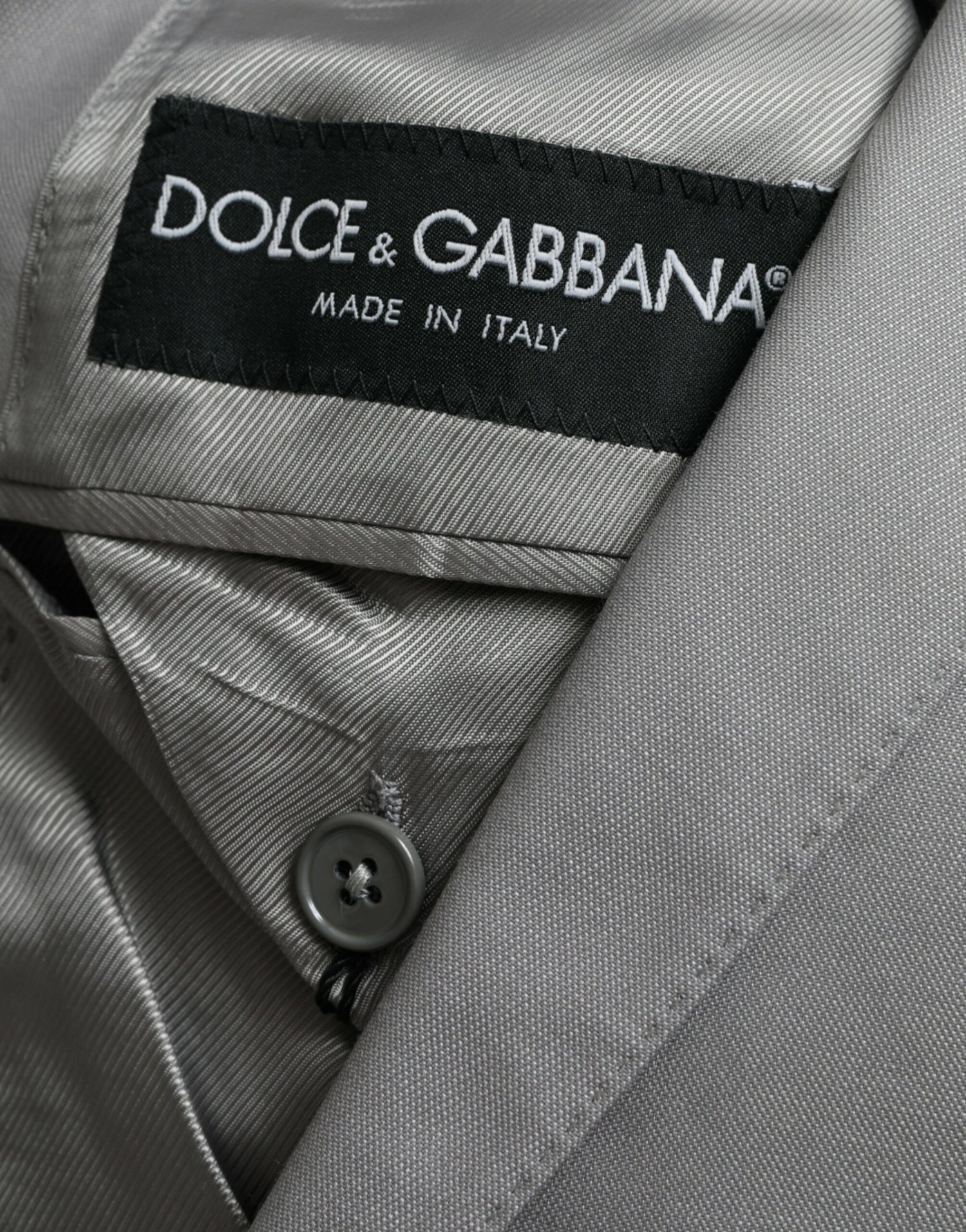 Dolce &amp; Gabbana Gray Wool Peak Single Breasted Coat Blazer