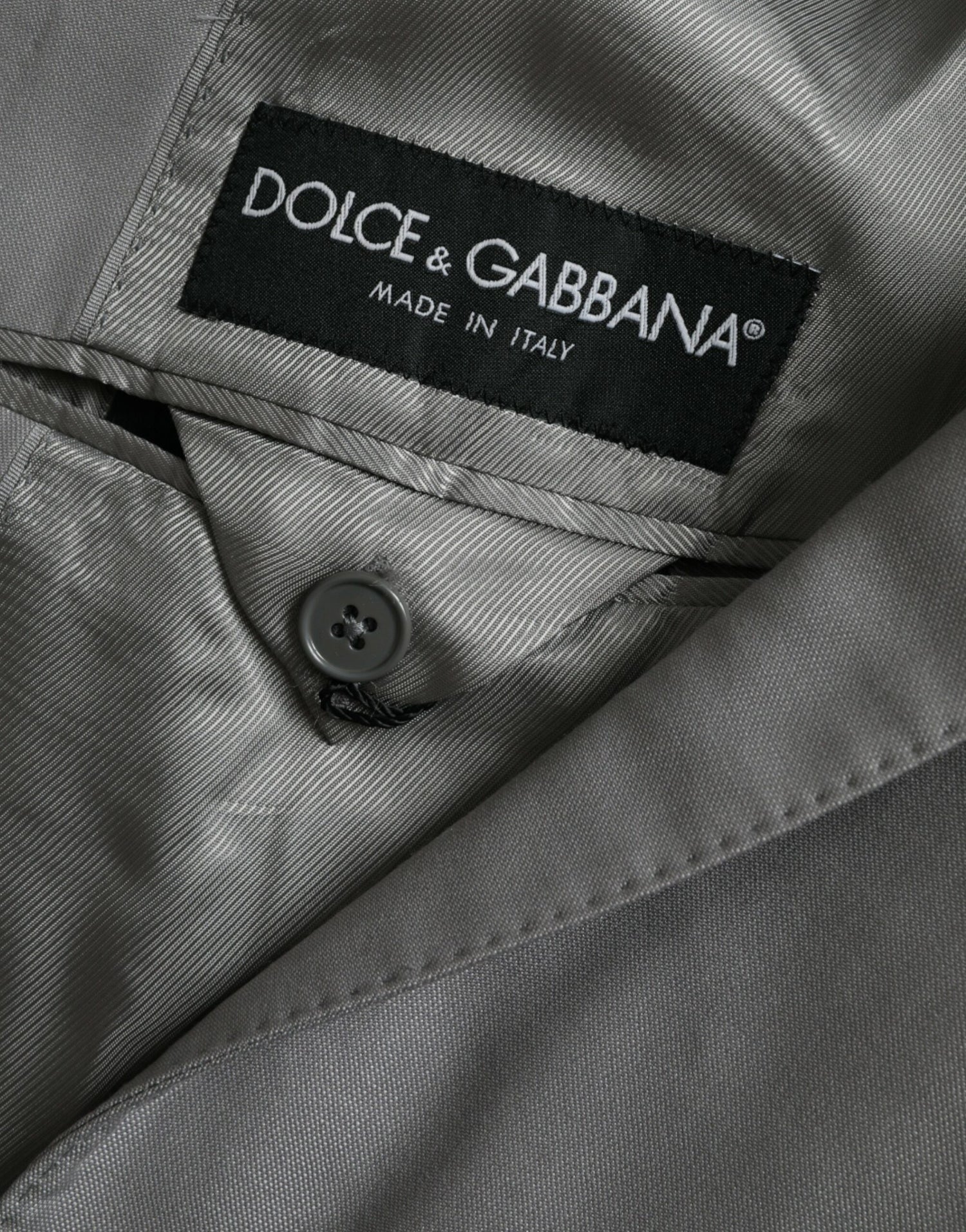 Dolce &amp; Gabbana Gray Wool Peak Single Breasted Coat Blazer