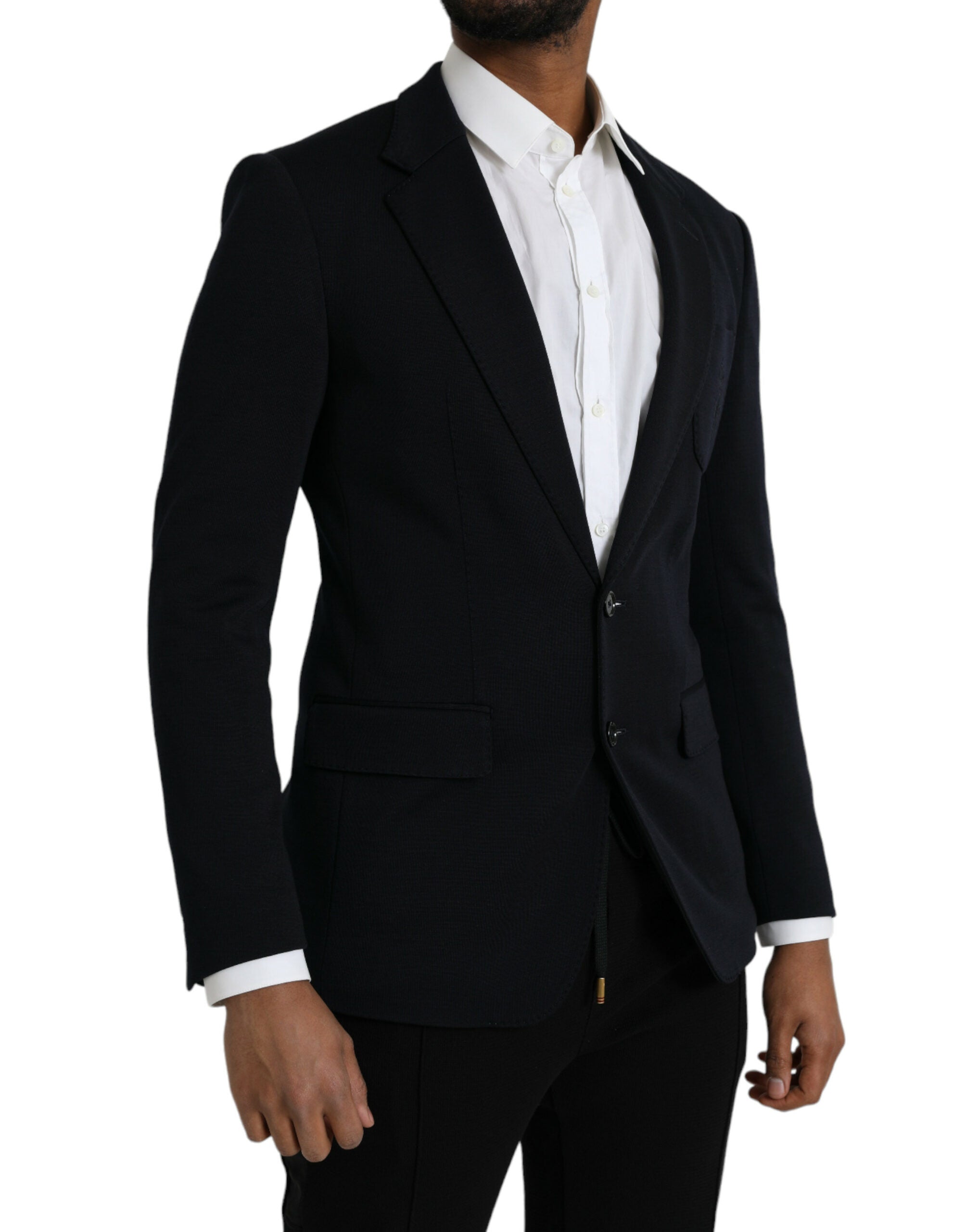 Dolce &amp; Gabbana Black Wool Notch Single Breasted Coat Blazer