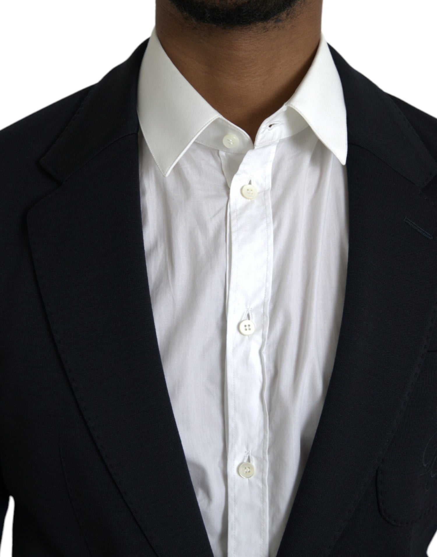 Dolce &amp; Gabbana Black Wool Notch Single Breasted Coat Blazer