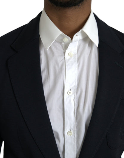Dolce &amp; Gabbana Black Wool Notch Single Breasted Coat Blazer