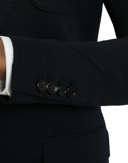 Dolce &amp; Gabbana Black Wool Notch Single Breasted Coat Blazer