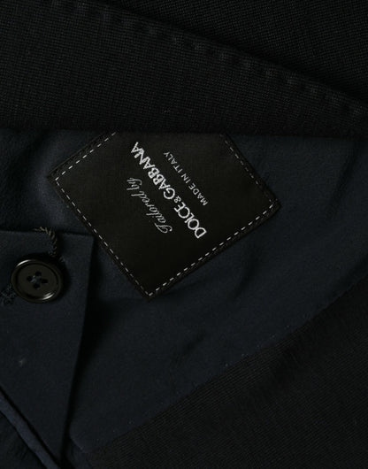 Dolce &amp; Gabbana Black Wool Notch Single Breasted Coat Blazer