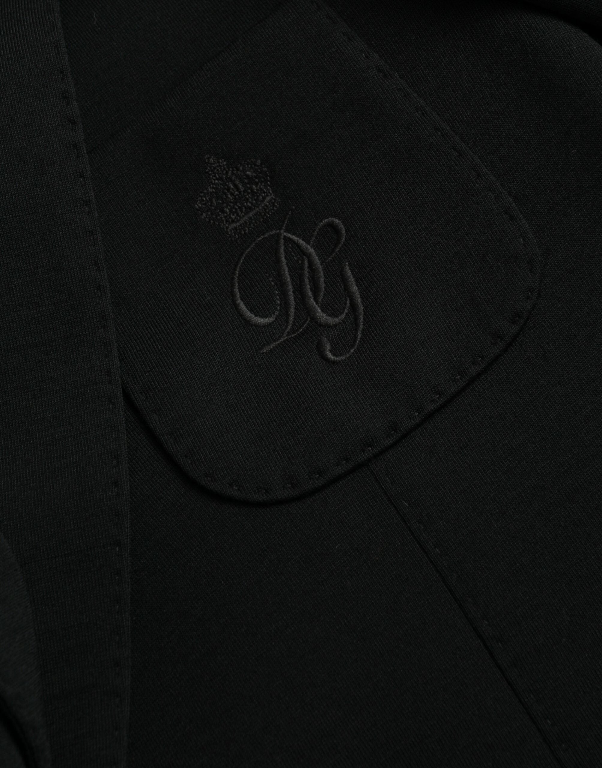 Dolce &amp; Gabbana Black Wool Notch Single Breasted Coat Blazer