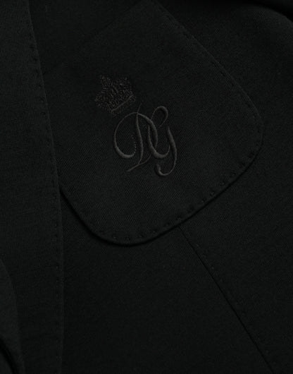 Dolce &amp; Gabbana Black Wool Notch Single Breasted Coat Blazer