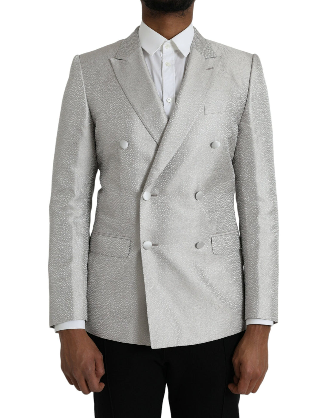Dolce &amp;amp; Gabbana Off White MARTINI Dubbelknäppt Kavaj