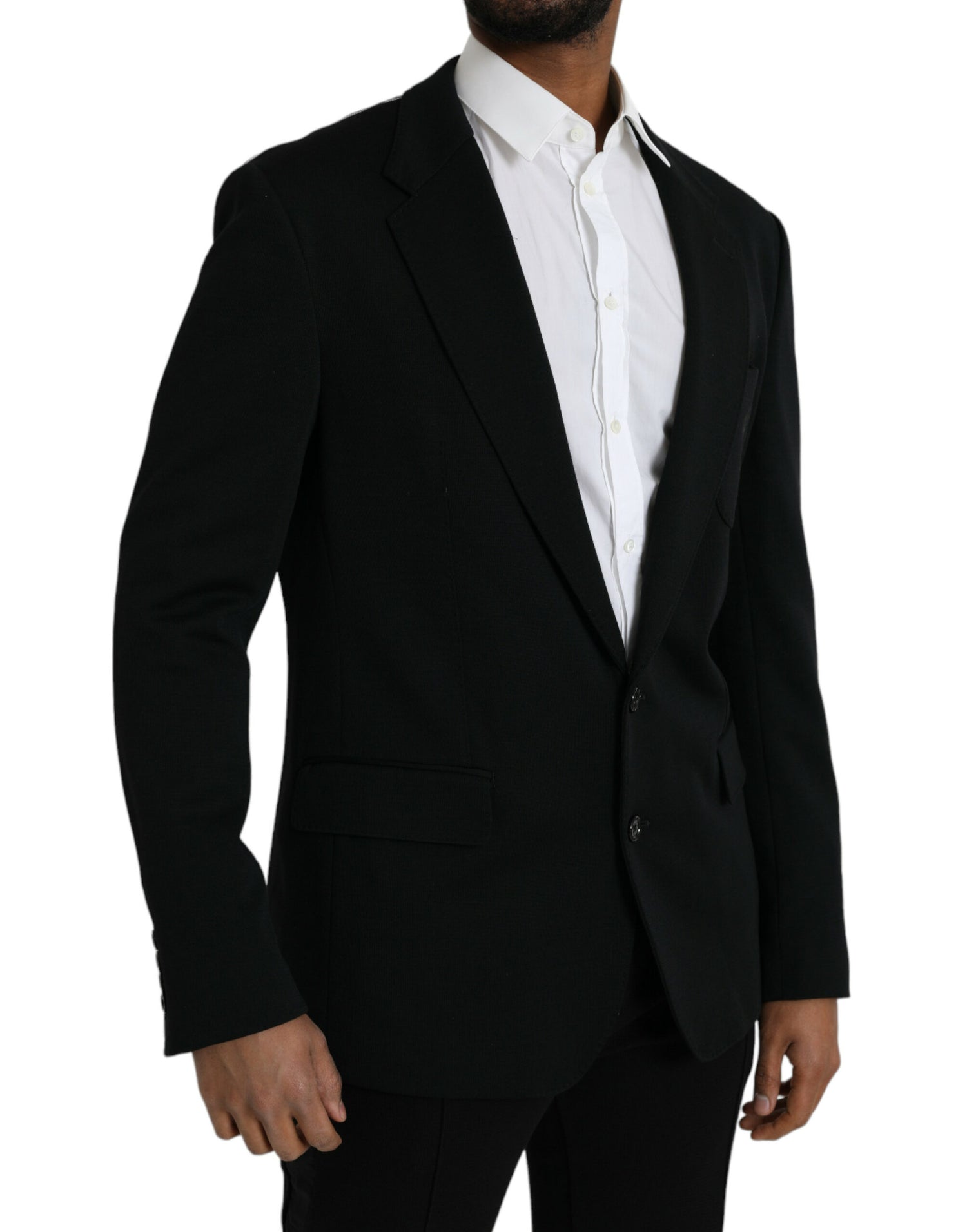 Dolce &amp; Gabbana Black Wool Single Breasted Coat Blazer