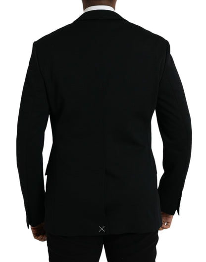 Dolce &amp; Gabbana Black Wool Single Breasted Coat Blazer