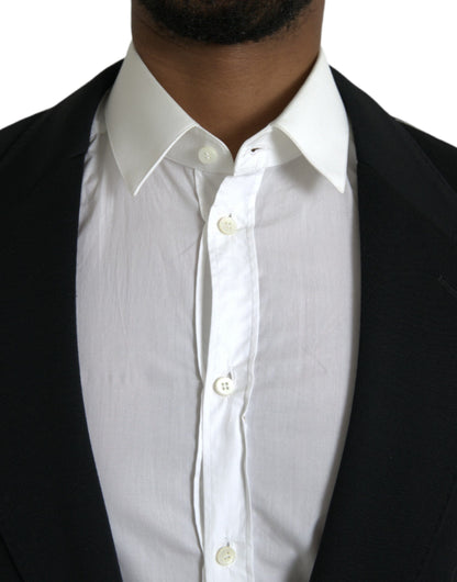 Dolce &amp; Gabbana Black Wool Single Breasted Coat Blazer