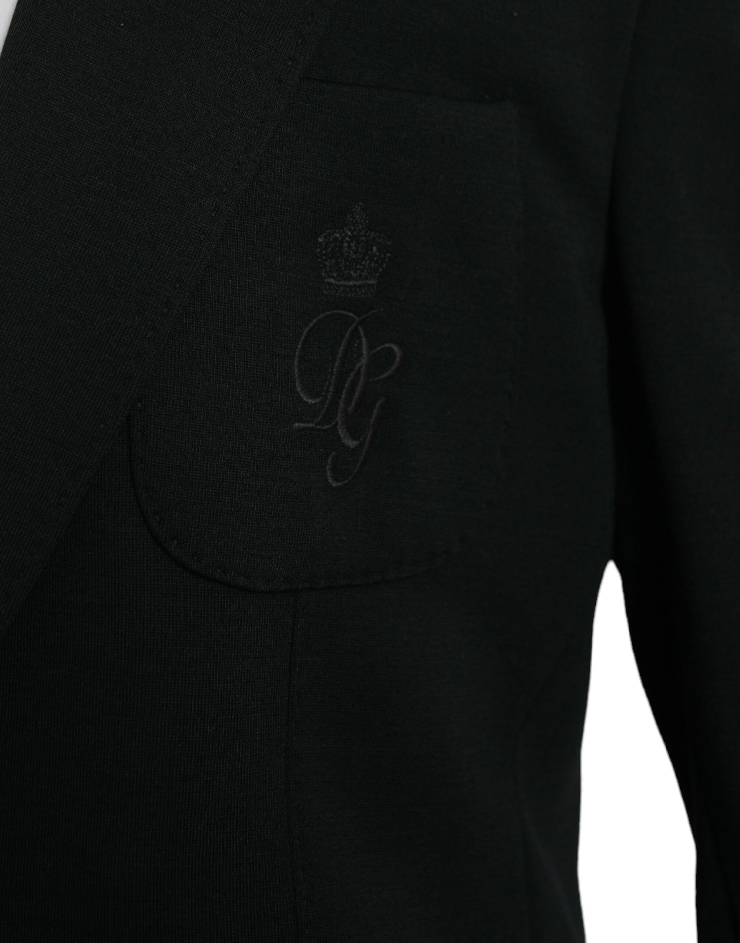 Dolce &amp; Gabbana Black Wool Single Breasted Coat Blazer