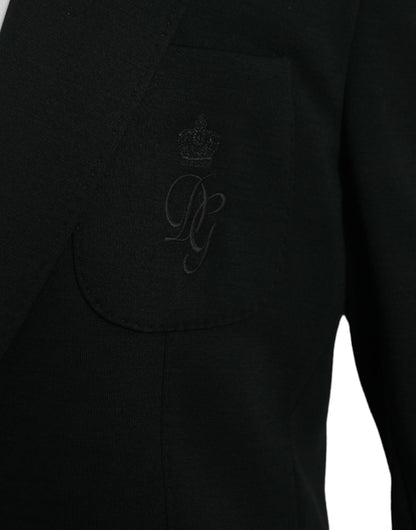 Dolce &amp; Gabbana Black Wool Single Breasted Coat Blazer