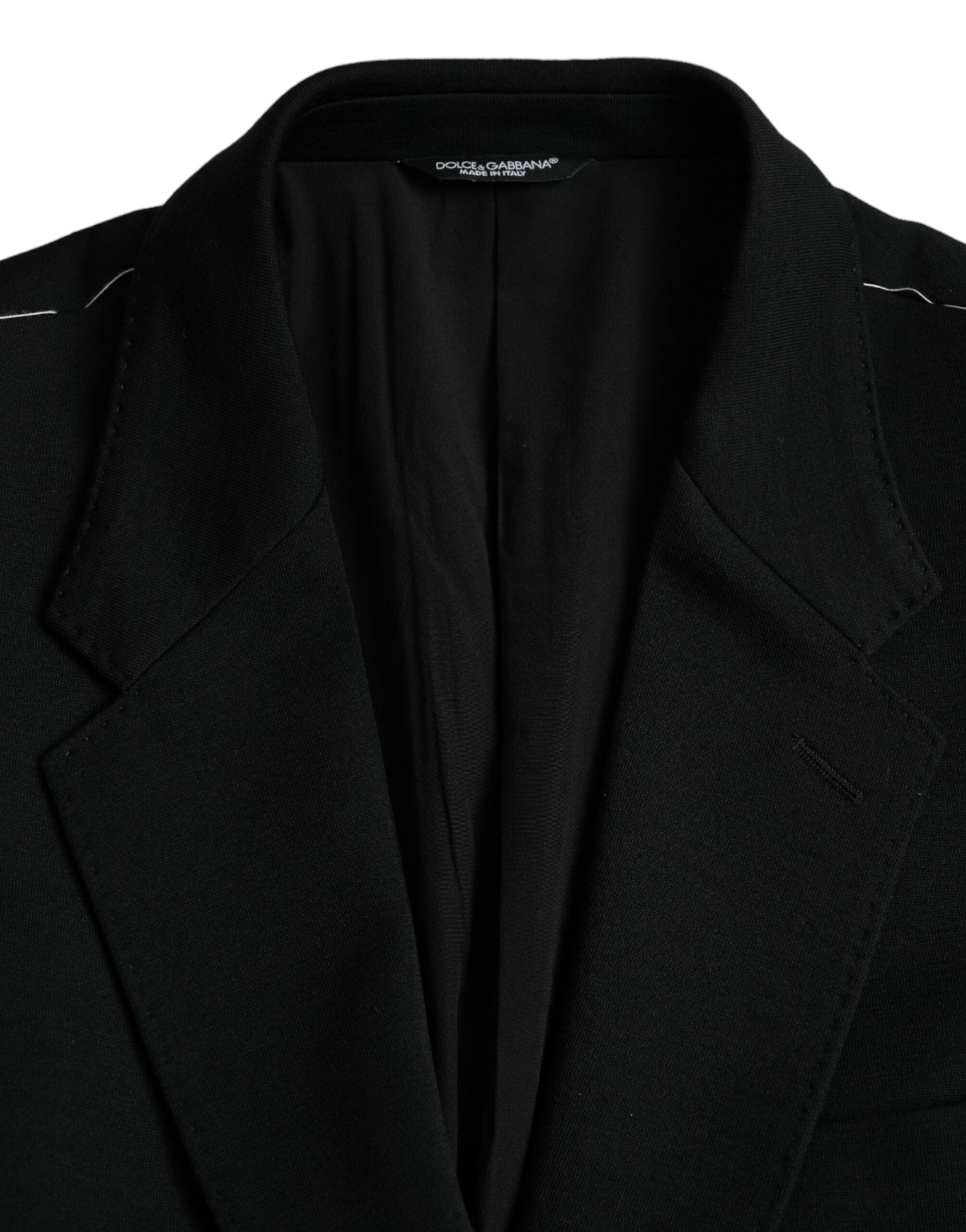Dolce &amp; Gabbana Black Wool Single Breasted Coat Blazer
