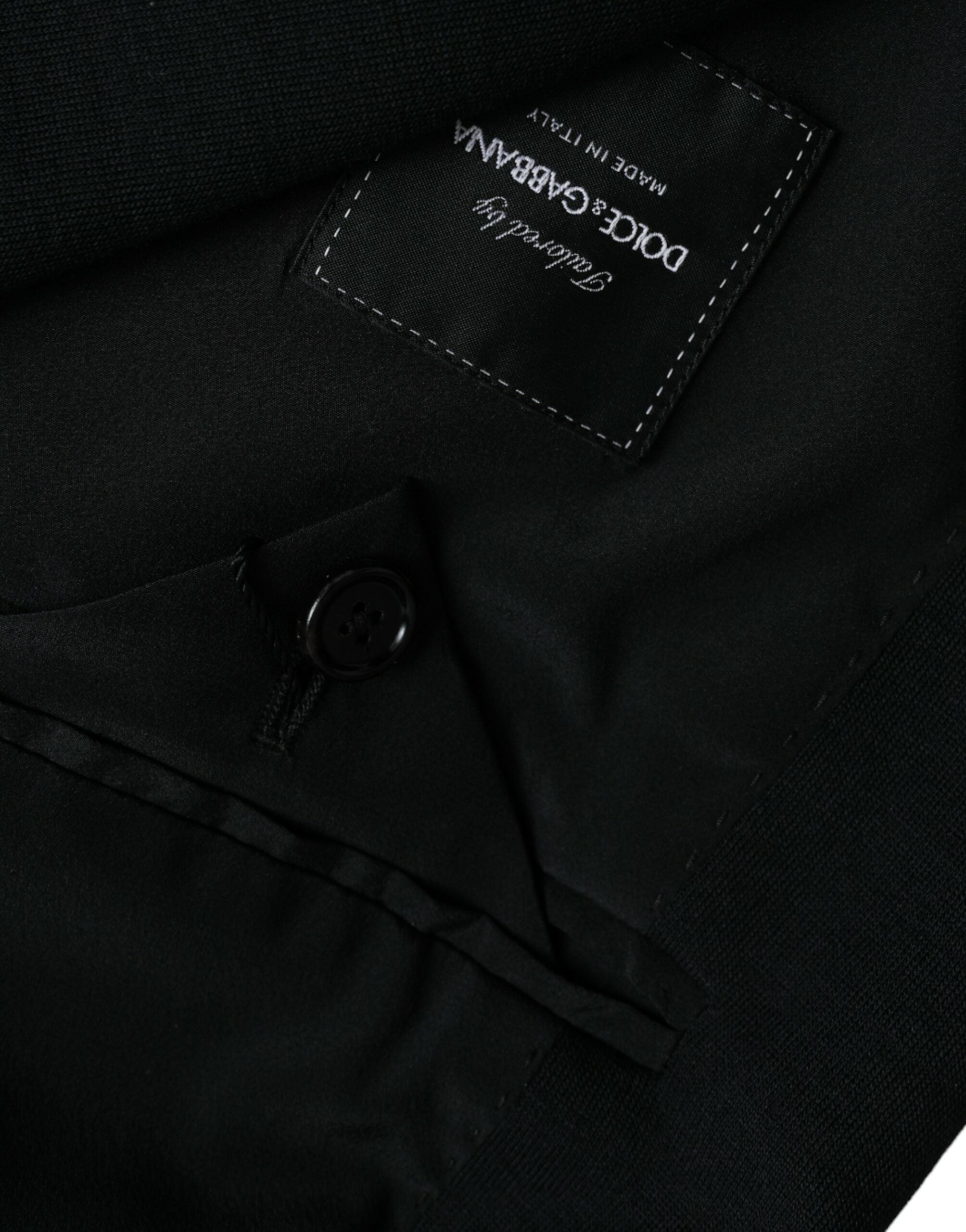 Dolce &amp; Gabbana Black Wool Single Breasted Coat Blazer