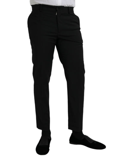 Dolce &amp;amp; Gabbana Svarta Ull SlimFit Klänning Formella Byxor