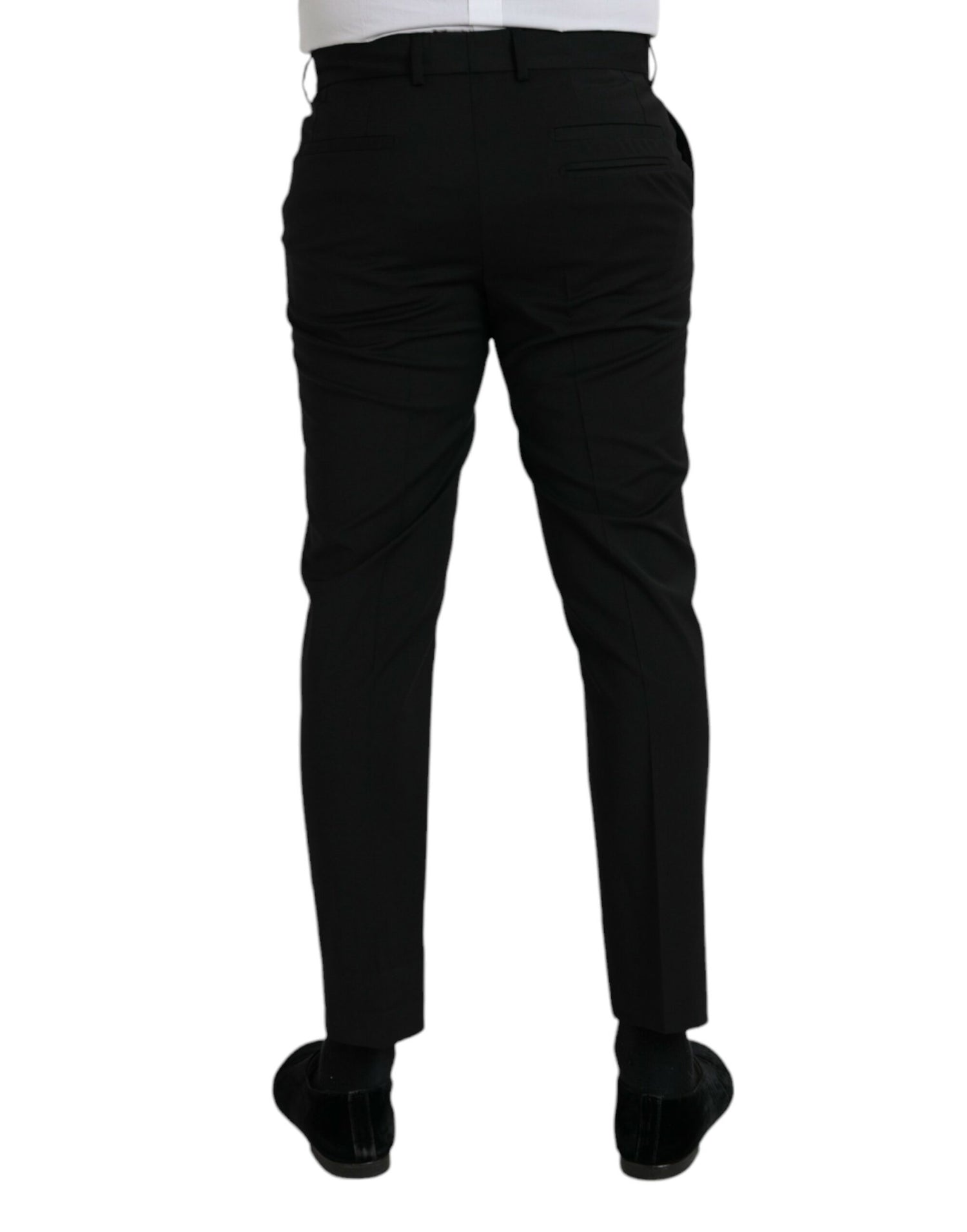 Dolce &amp;amp; Gabbana Svarta Ull SlimFit Klänning Formella Byxor