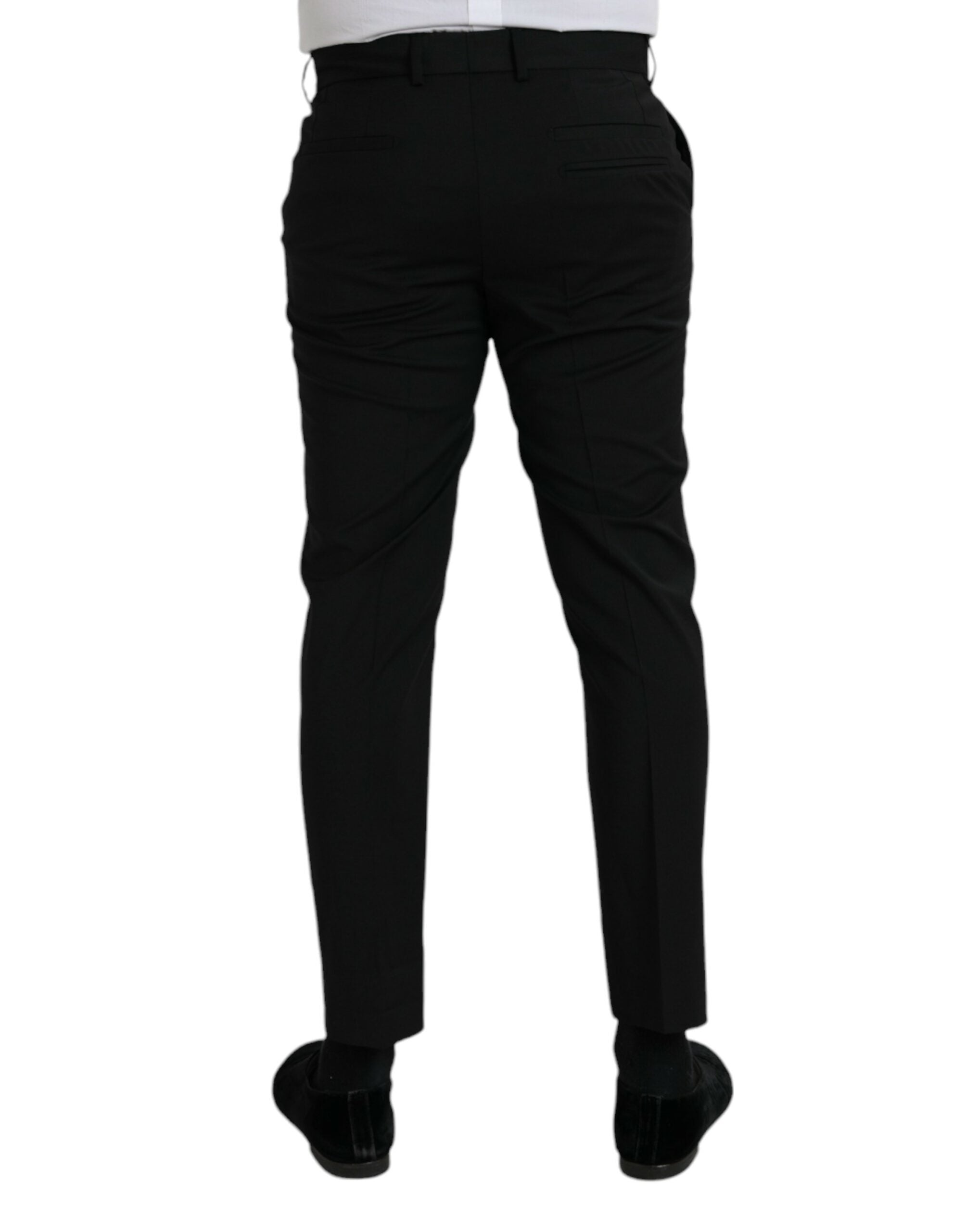 Dolce &amp;amp; Gabbana Svarta Ull SlimFit Klänning Formella Byxor