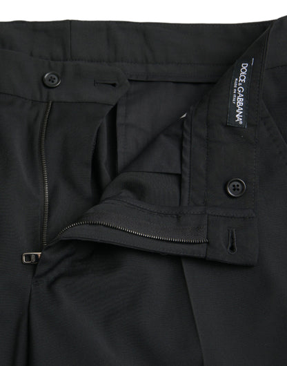 Dolce &amp;amp; Gabbana Svarta Ull SlimFit Klänning Formella Byxor