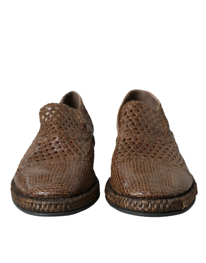 Dolce &amp;amp; Gabbana Bruna Vävda Läderloafers Casual Skor