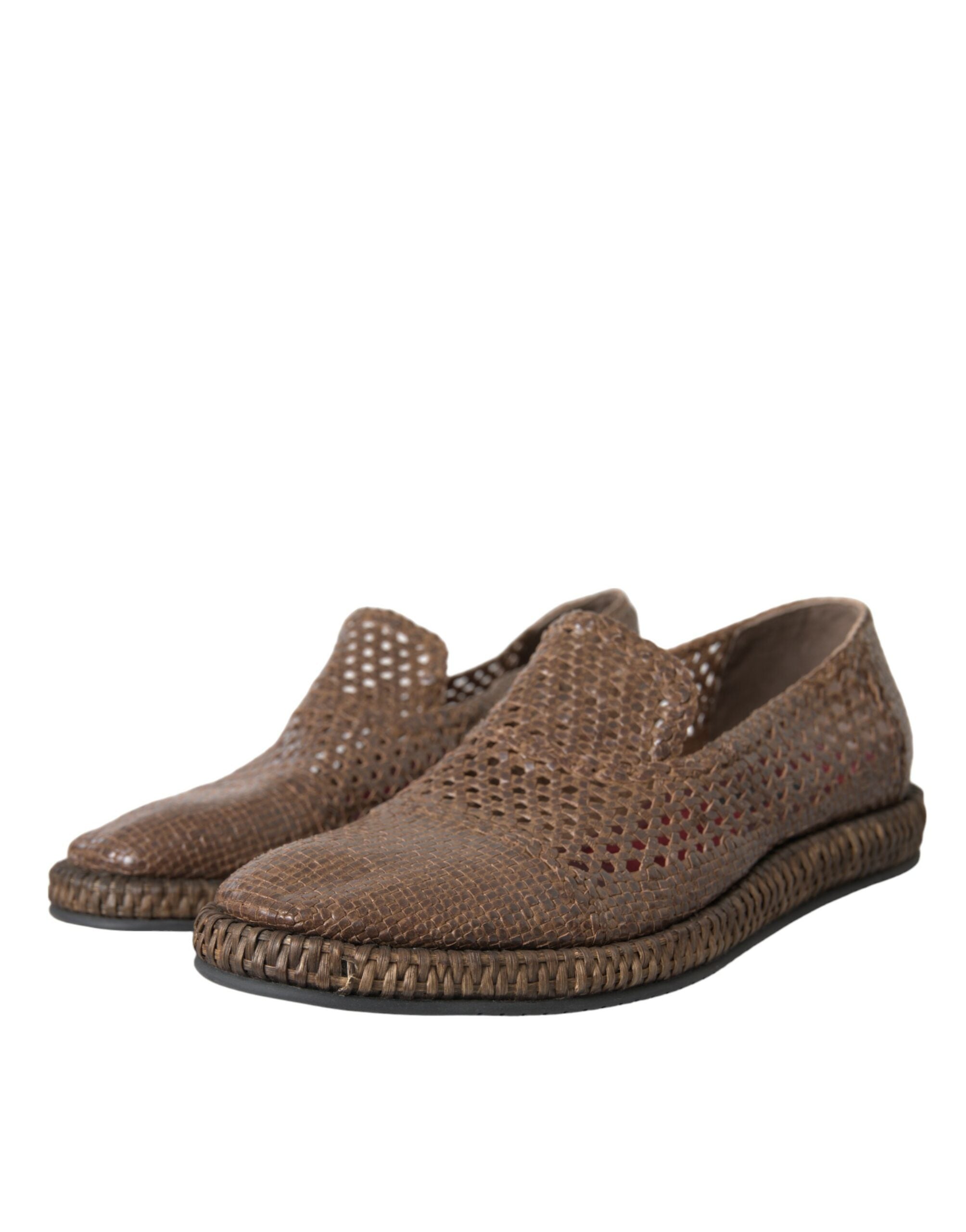 Dolce &amp;amp; Gabbana Bruna Vävda Läderloafers Casual Skor