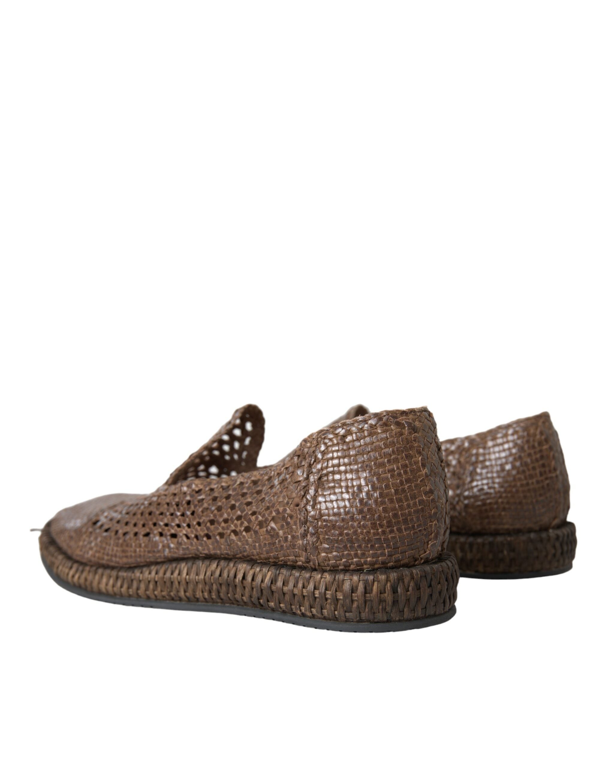 Dolce &amp;amp; Gabbana Bruna Vävda Läderloafers Casual Skor