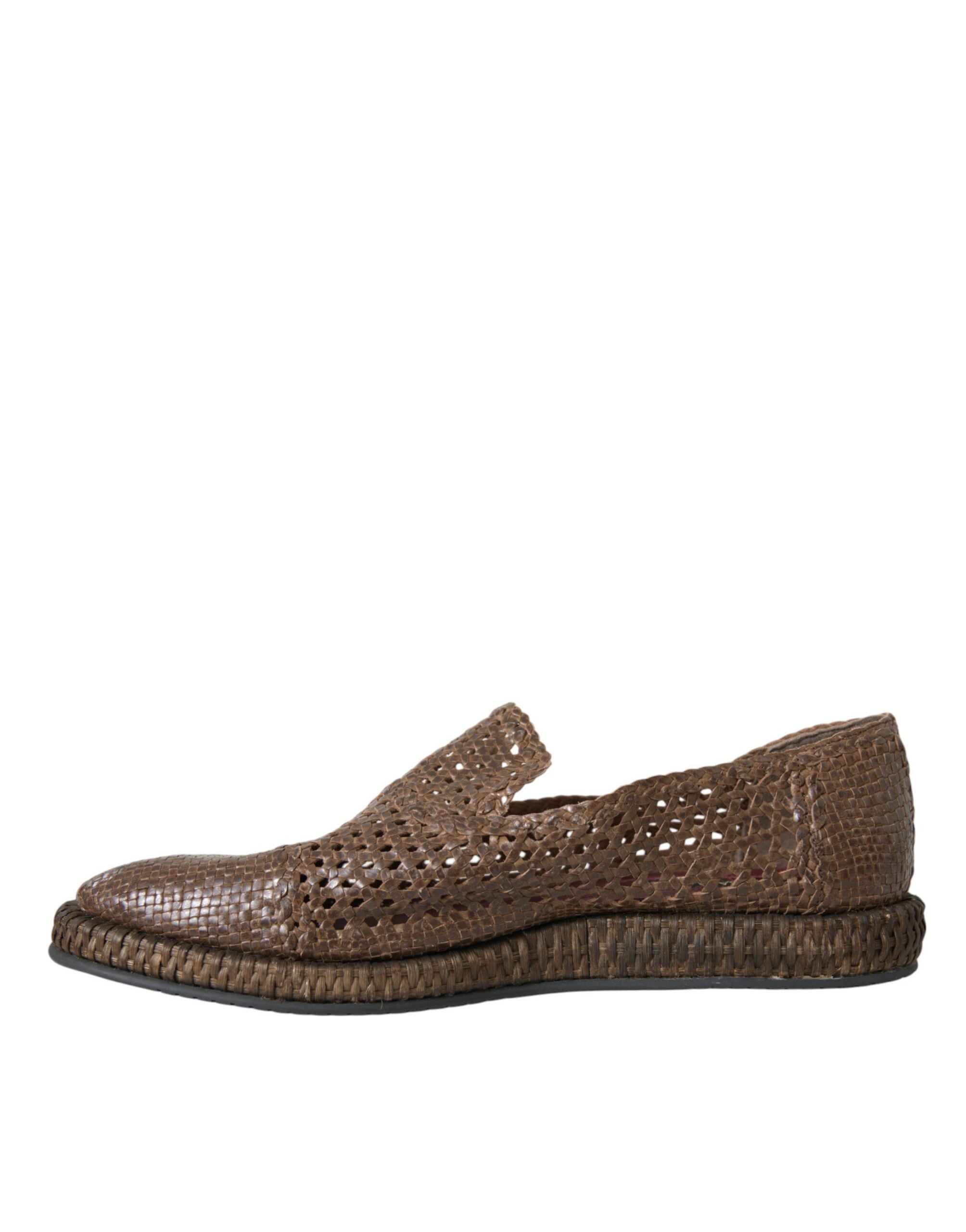 Dolce &amp;amp; Gabbana Bruna Vävda Läderloafers Casual Skor