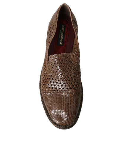 Dolce &amp;amp; Gabbana Bruna Vävda Läderloafers Casual Skor
