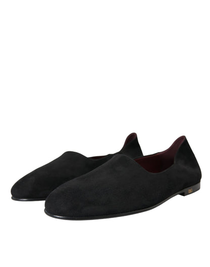 Dolce &amp;amp; Gabbana svarta mockaloafers för formella klänningar slip-on-skor
