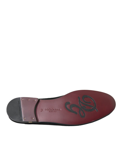 Dolce &amp;amp; Gabbana svarta mockaloafers för formella klänningar slip-on-skor