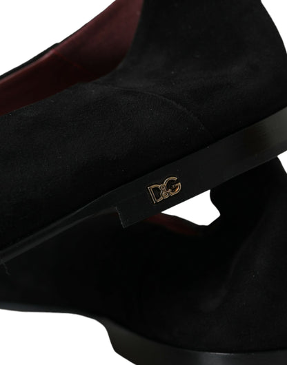 Dolce &amp;amp; Gabbana svarta mockaloafers för formella klänningar slip-on-skor
