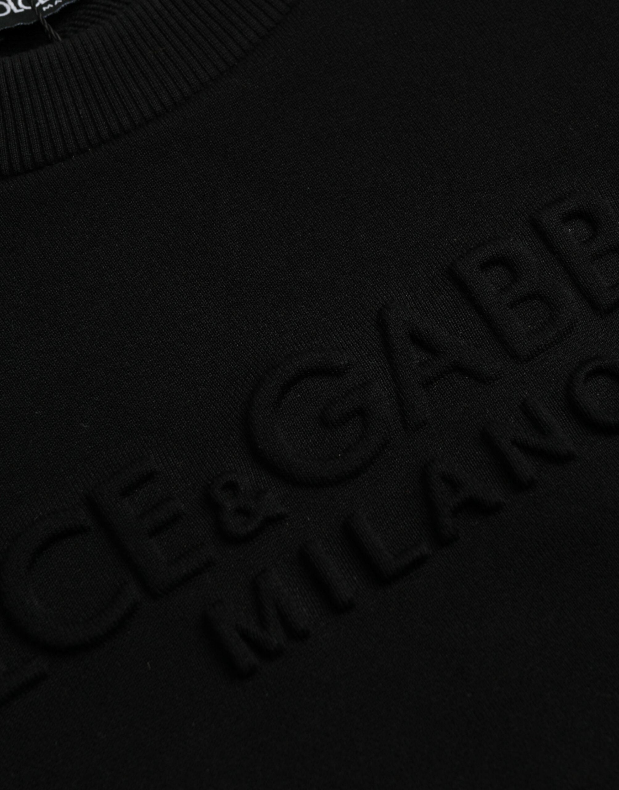 Dolce &amp; Gabbana Black Cotton Long Sleeves Sweatshirt Sweater