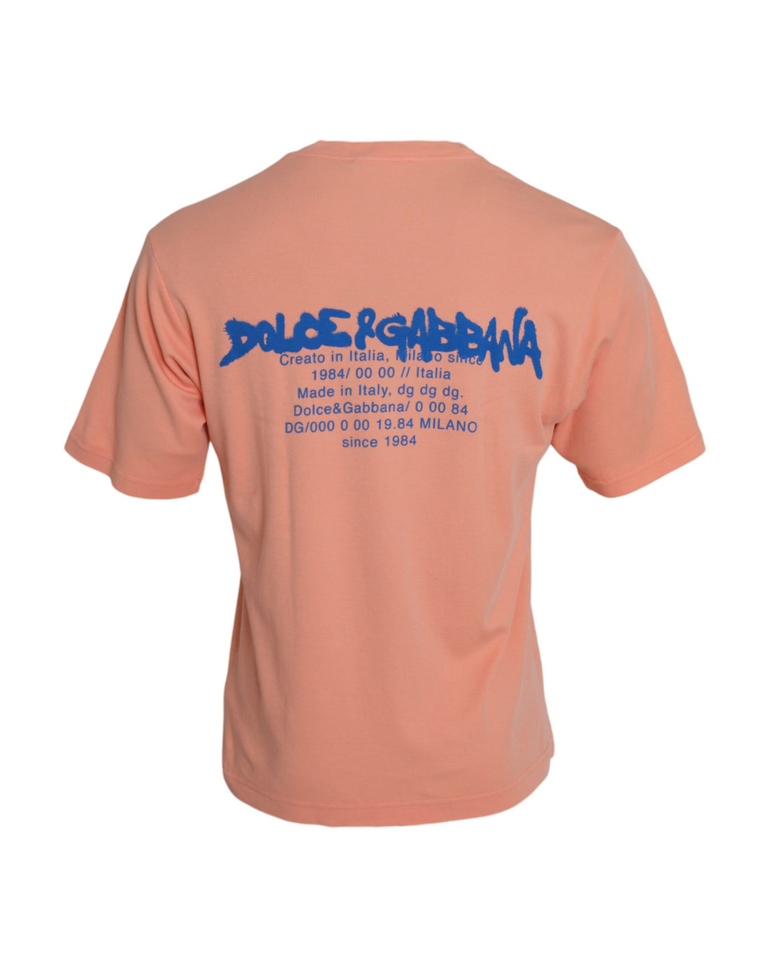 Dolce &amp;amp; Gabbana Korallfärgad bomulls-t-shirt med logotyptryck, kortärmad