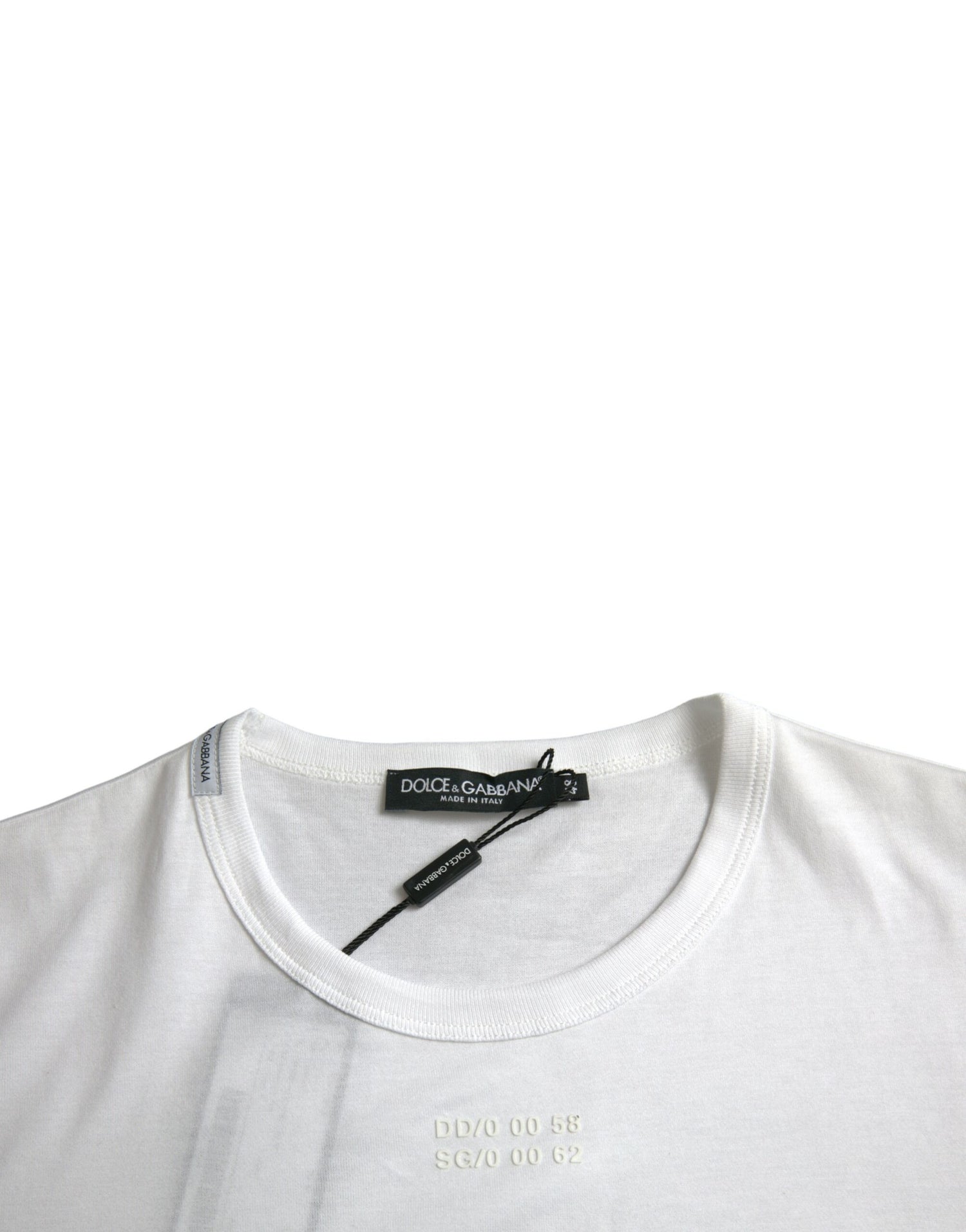 Dolce &amp;amp; Gabbana Vit bomulls-t-shirt med korta ärmar och fickor