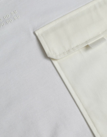 Dolce &amp;amp; Gabbana Vit bomulls-t-shirt med korta ärmar och fickor