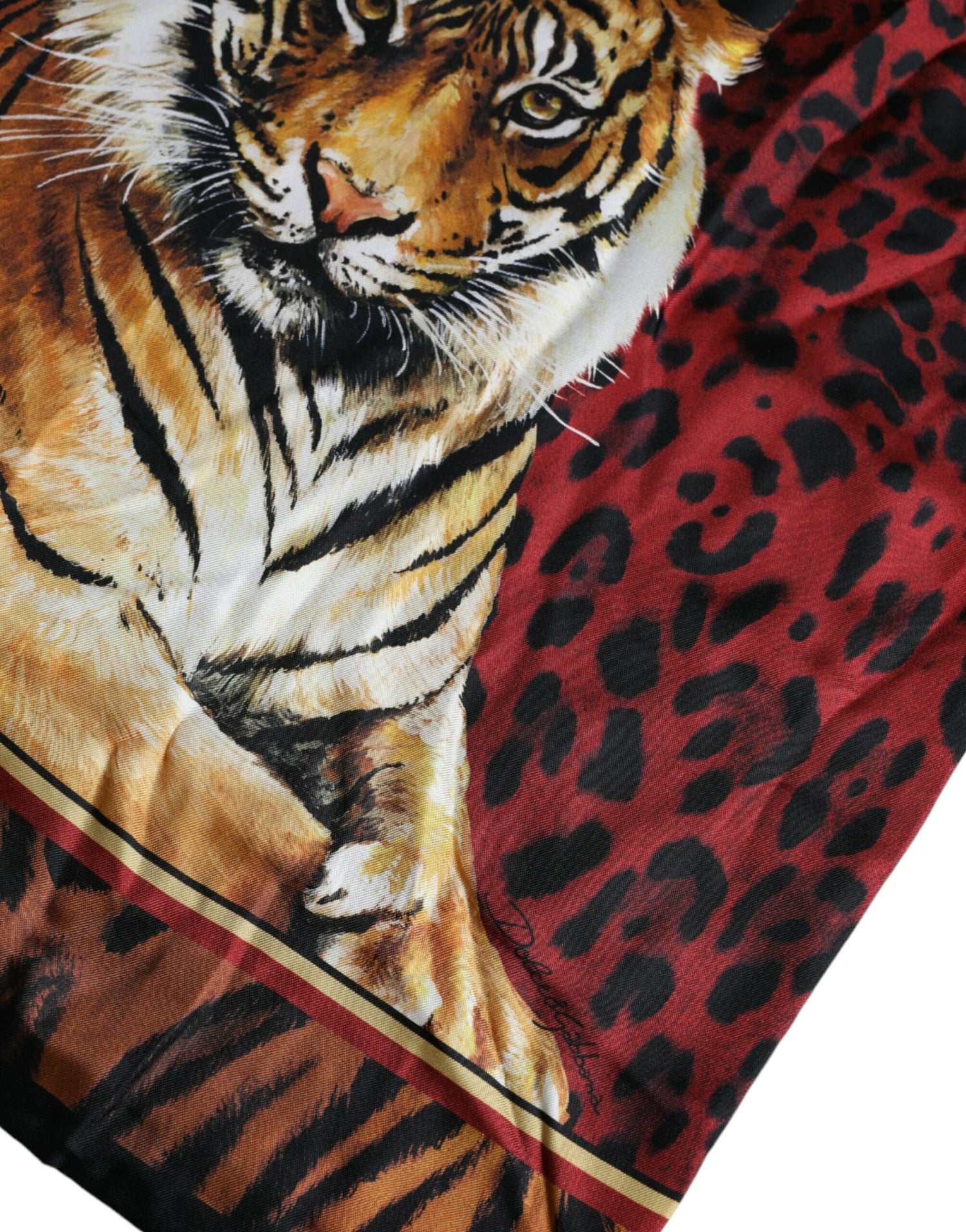 Dolce &amp; Gabbana Multicolor Tiger Print Cotton Short Sleeves T-shirt