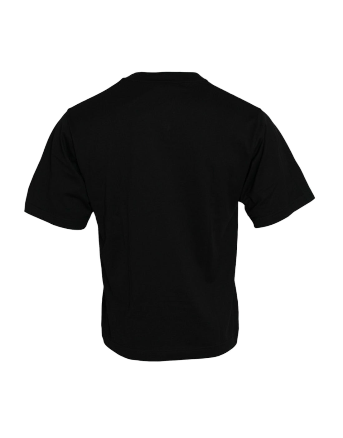 Dolce &amp;amp; Gabbana svart utsmyckad bomulls-t-shirt med rund halsringning