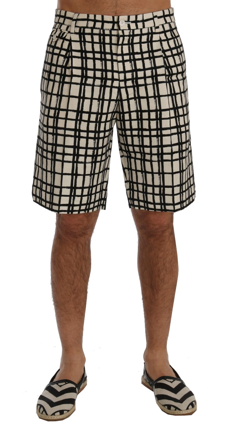 Dolce &amp;amp; Gabbana Vita Svarta Randiga Casual Shorts
