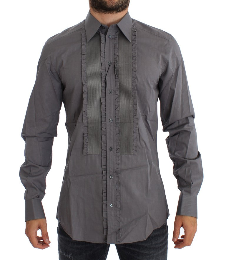 Dolce &amp;amp; Gabbana Lila Torero GULD Slim Fit Skjorta
