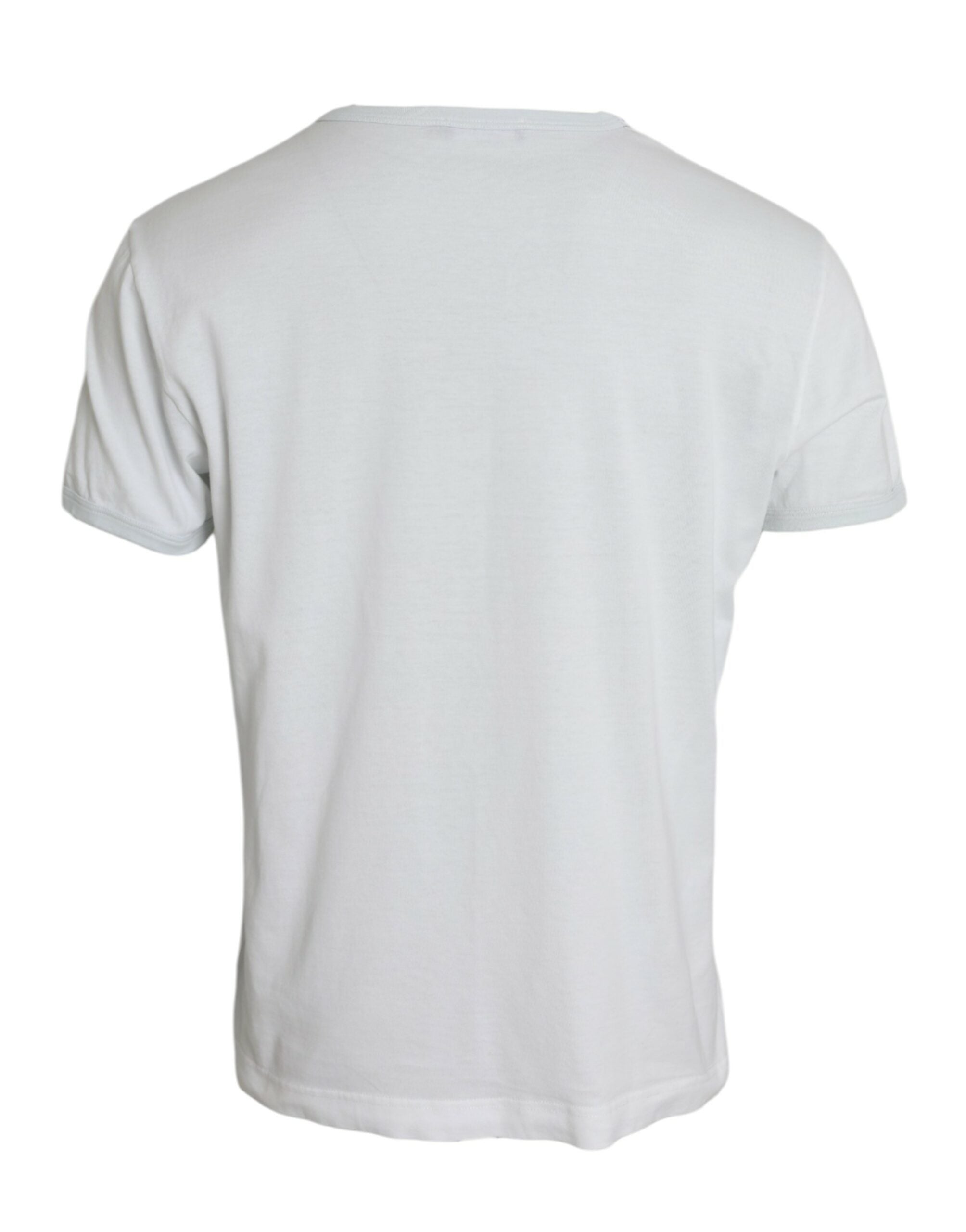Dolce &amp;amp; Gabbana Vit bomulls-t-shirt med rund hals och kort ärm