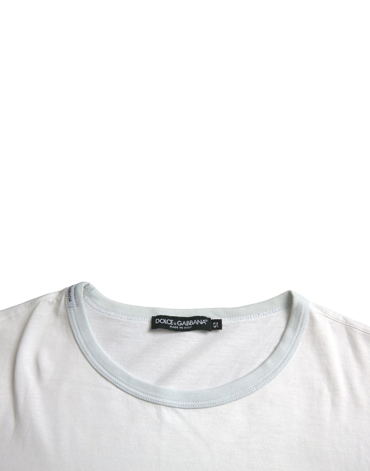 Dolce &amp;amp; Gabbana Vit bomulls-t-shirt med rund hals och kort ärm