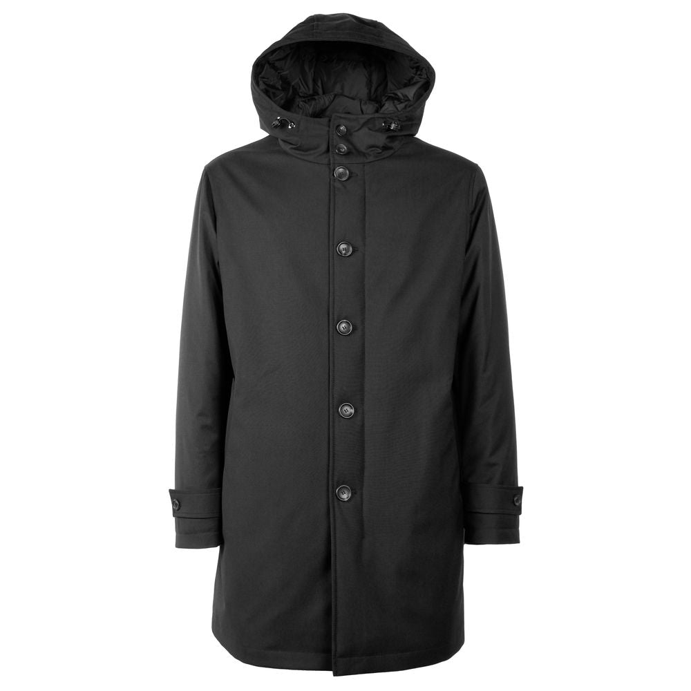 Made in Italy Black Wool Men&
