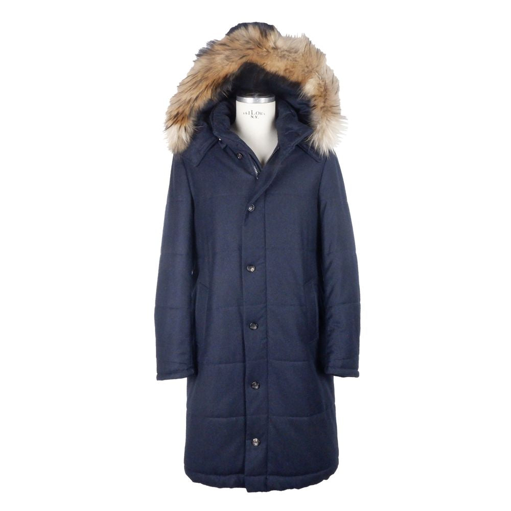 Made in Italy Blue Wool Men&