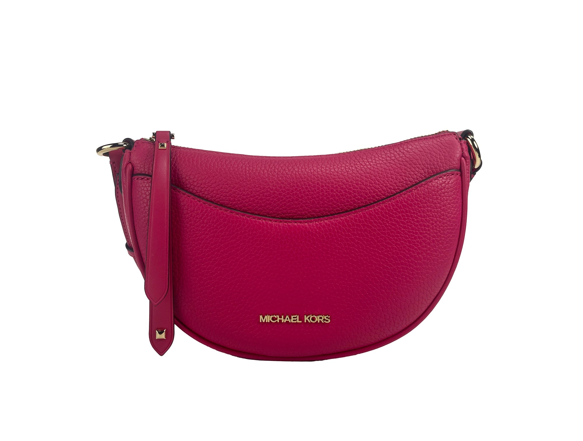Michael Kors Dover Liten Rosa Half Moon Axelremsväska