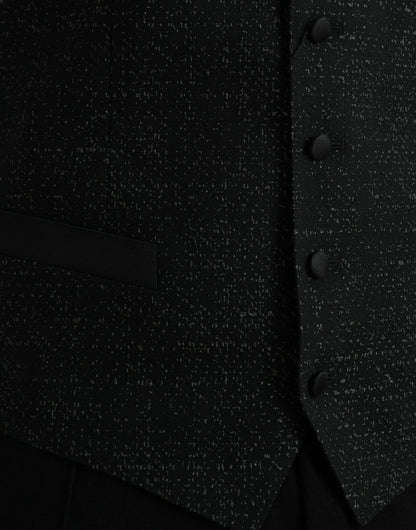 Dolce &amp;amp; Gabbana Svart Brun Sidenväst Klänning Formell Väst