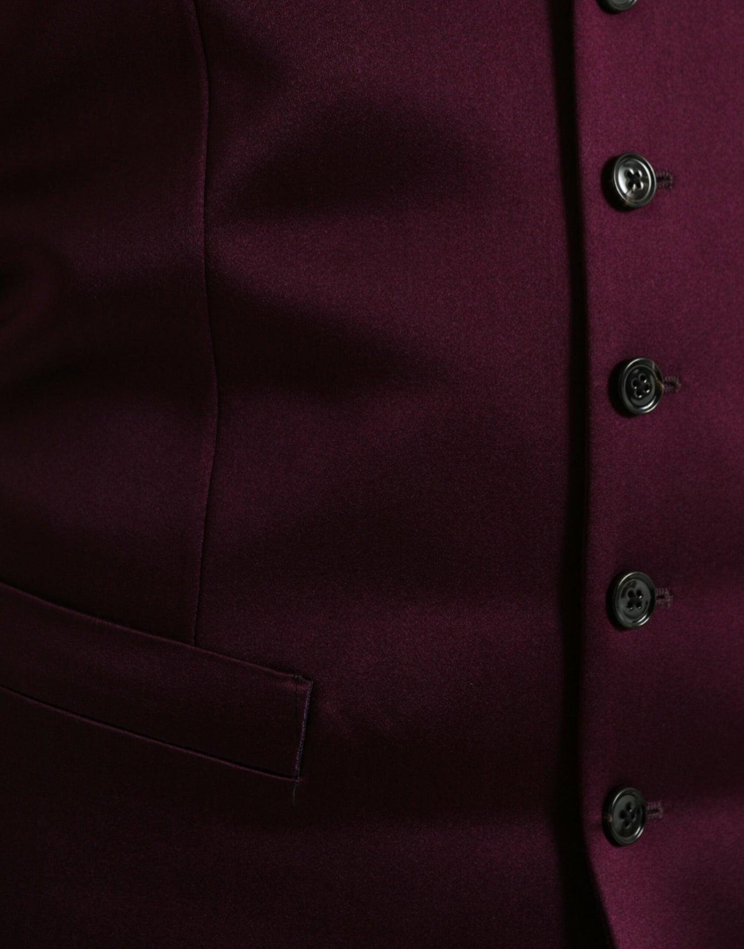 Dolce &amp;amp; Gabbana Rödbrun Satin Sidenväst Klänning Formell Väst