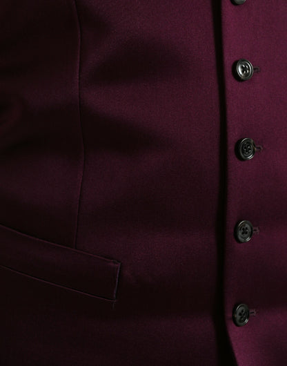 Dolce &amp;amp; Gabbana Rödbrun Satin Sidenväst Klänning Formell Väst