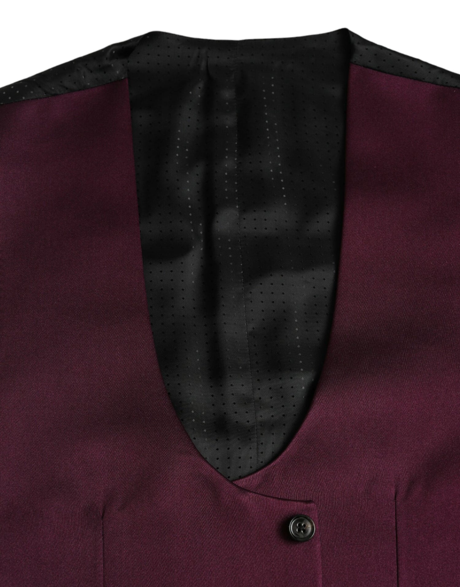 Dolce &amp;amp; Gabbana Rödbrun Satin Sidenväst Klänning Formell Väst