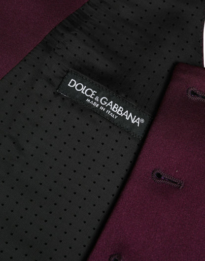Dolce &amp;amp; Gabbana Rödbrun Satin Sidenväst Klänning Formell Väst