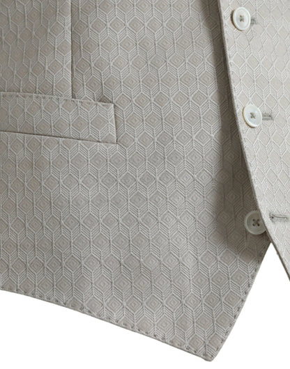 Dolce &amp;amp; Gabbana Off White Bomullsväst Klänning Formell Väst