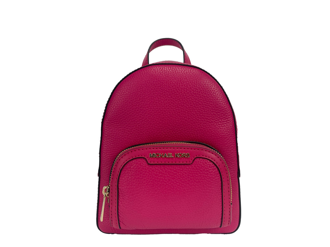 Michael Kors Jaycee Mini XS Pebbled Läder Ryggsäck Med Dragkedja Och Fickor